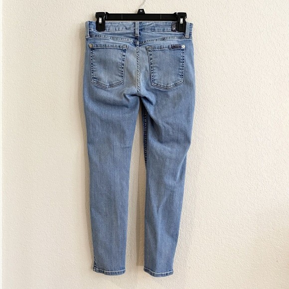 7 For‎ All Mankind Womens Jeans 27 Skinny Blue Mid Rise Medium Wash Stretch - Picture 7 of 10